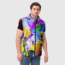 Мужской жилет Цветы Буйство красок Flowers Riot of colors, цвет: 3D-красный — фото 2