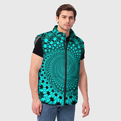 Мужской жилет NEON FRACTAL PATTERN, цвет: 3D-светло-серый — фото 2