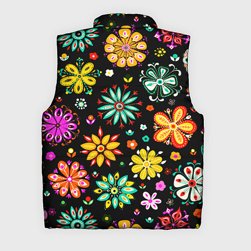 Мужской жилет MULTICOLORED FLOWERS / 3D-Черный – фото 2