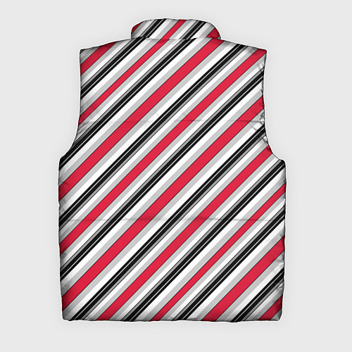 Мужской жилет Красно-серый полосатый узор / 3D-Красный – фото 2