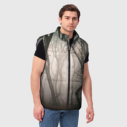 Мужской жилет Лес Туман, цвет: 3D-светло-серый — фото 2