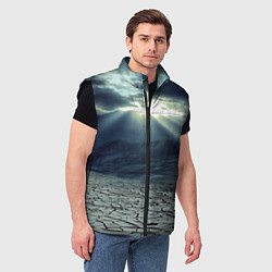 Мужской жилет Трещины на земле пустыня, цвет: 3D-черный — фото 2