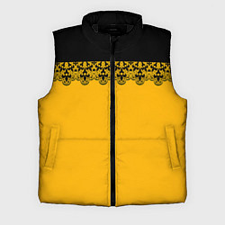 Мужской жилет Черное кружево на желтом фоне