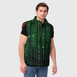 Мужской жилет Бинарная матрица, цвет: 3D-красный — фото 2