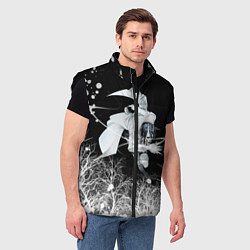 Мужской жилет Белый Неон над лесом White Neon, цвет: 3D-черный — фото 2