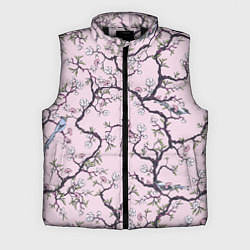 Мужской жилет Цветы Сакуры и Птицы На Ветках