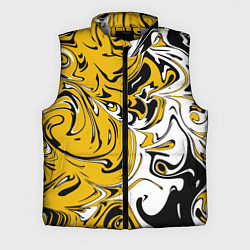Мужской жилет Черно-желтые разводы, цвет: 3D-светло-серый