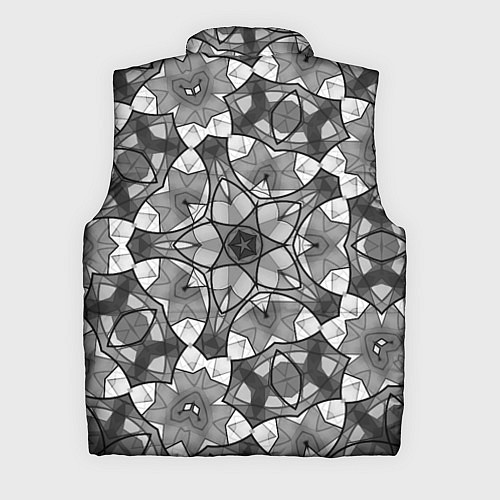 Мужской жилет Черно-белый геометрический мозаичный узор / 3D-Черный – фото 2