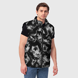 Мужской жилет Черно-белый абстрактный камуфляж, цвет: 3D-черный — фото 2