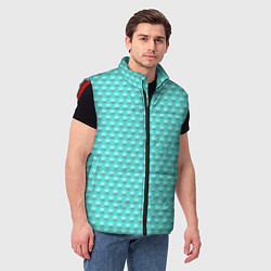 Мужской жилет Бирюзовый горошек 3д, цвет: 3D-красный — фото 2