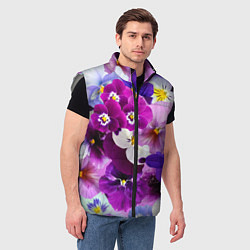 Мужской жилет CHARMING PANSIES, цвет: 3D-светло-серый — фото 2