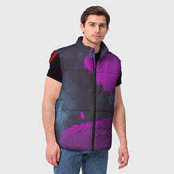 Мужской жилет Акварельная абстракция фуксия, цвет: 3D-красный — фото 2