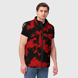 Мужской жилет Черно-красная абстракция, цвет: 3D-светло-серый — фото 2