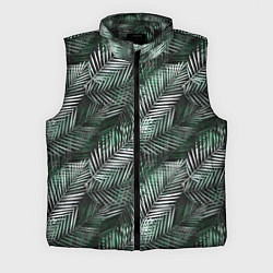 Мужской жилет Листья пальмы на черном