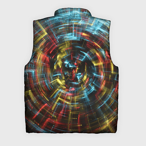 Мужской жилет Абстрактные шарообразные лучи - Жёлтый и красный / 3D-Светло-серый – фото 2