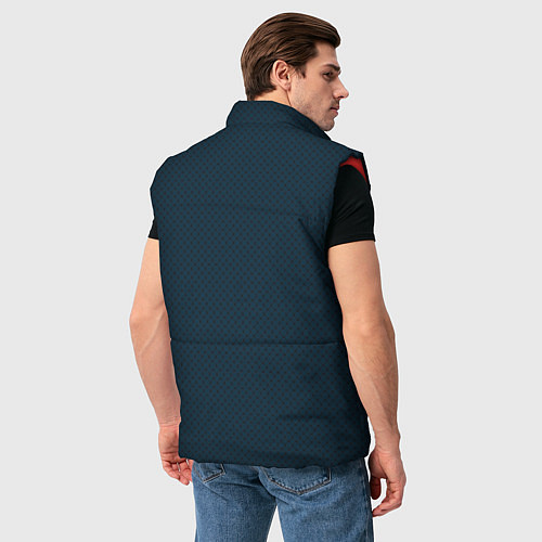 Мужской жилет Черная сетка на темно синем / 3D-Красный – фото 4