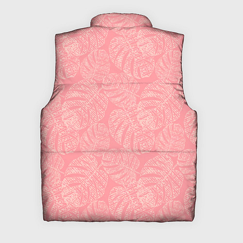 Мужской жилет Бежевые листья монстеры на розовом / 3D-Светло-серый – фото 2