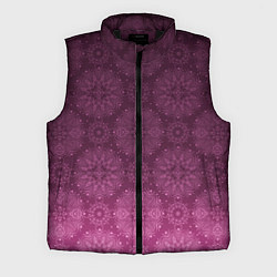 Мужской жилет Ажурный орнамент на бордовом градиентном фоне, цвет: 3D-черный