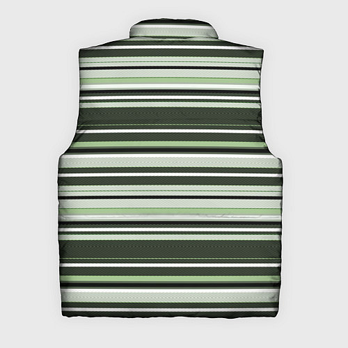 Мужской жилет Горизонтальные зеленые белые полосы / 3D-Светло-серый – фото 2
