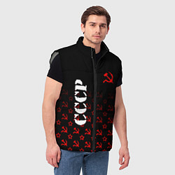 Мужской жилет Серп и молот - ссср - паттерн, цвет: 3D-светло-серый — фото 2