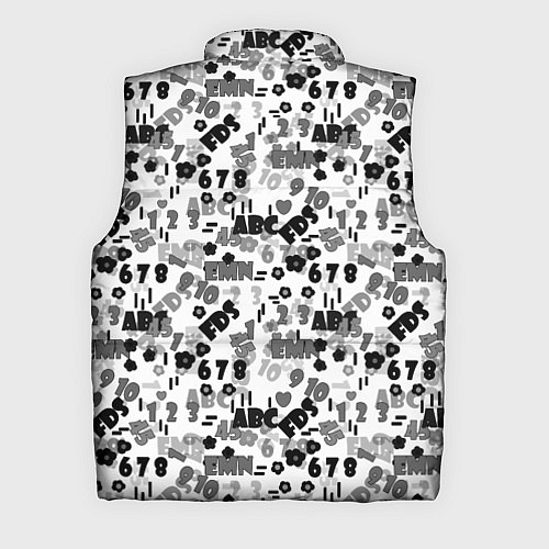 Мужской жилет Black and white alphabet and numbers / 3D-Светло-серый – фото 2