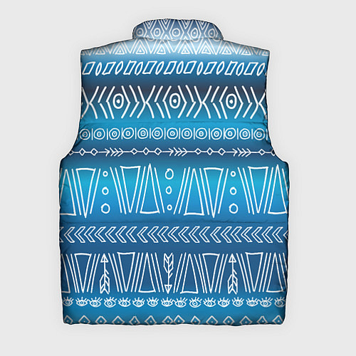 Мужской жилет Узор в стиле бохо на синем фоне / 3D-Черный – фото 2