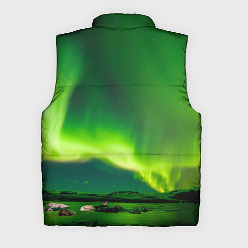 Мужской жилет Абстрактное полярное сияние - Зелёный / 3D-Черный – фото 2