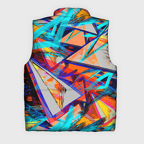 Мужской жилет Яркий неоновый абстрактный узор / 3D-Черный – фото 2