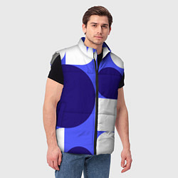 Мужской жилет Абстрактный набор геометрических фигур - Синий фон, цвет: 3D-светло-серый — фото 2