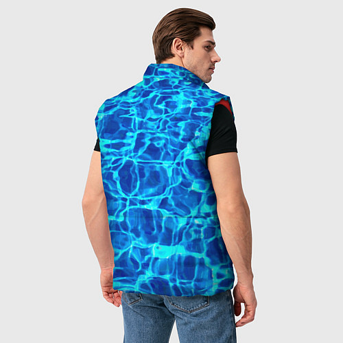 Мужской жилет Текстура поверхности воды / 3D-Красный – фото 4