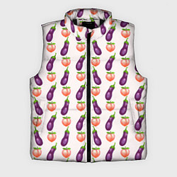 Мужской жилет Баклажаны и персики паттерн, цвет: 3D-черный