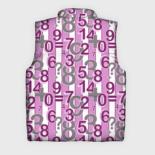 Мужской жилет Бело-розовый узор Арифметика / 3D-Черный – фото 2