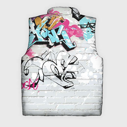 Мужской жилет Барт Симпсон на фоне стены с граффити / 3D-Черный – фото 2