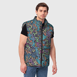 Мужской жилет Галлюциногенные узоры, цвет: 3D-светло-серый — фото 2