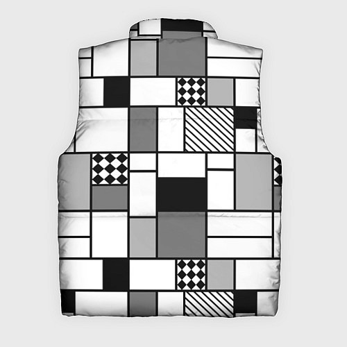 Мужской жилет Черно белый геометрический скандинавский узор / 3D-Светло-серый – фото 2