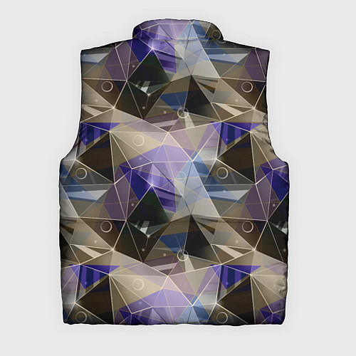 Мужской жилет Полигональный абстрактный: бежевый, коричневый, си / 3D-Светло-серый – фото 2