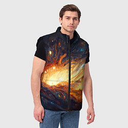 Мужской жилет Центр вселенной - Абстракция, цвет: 3D-черный — фото 2