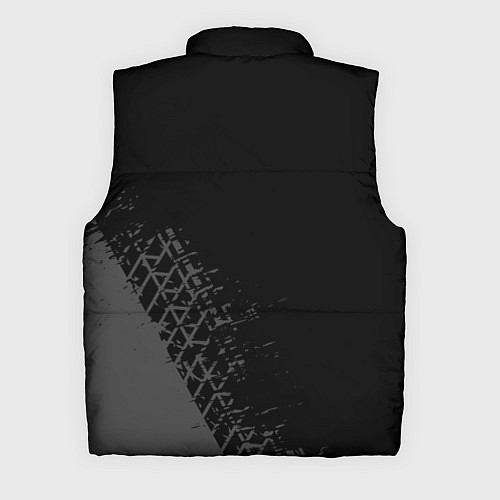 Мужской жилет Skoda speed на темном фоне со следами шин: символ / 3D-Черный – фото 2