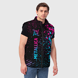 Мужской жилет Metallica - neon gradient: по-вертикали, цвет: 3D-черный — фото 2