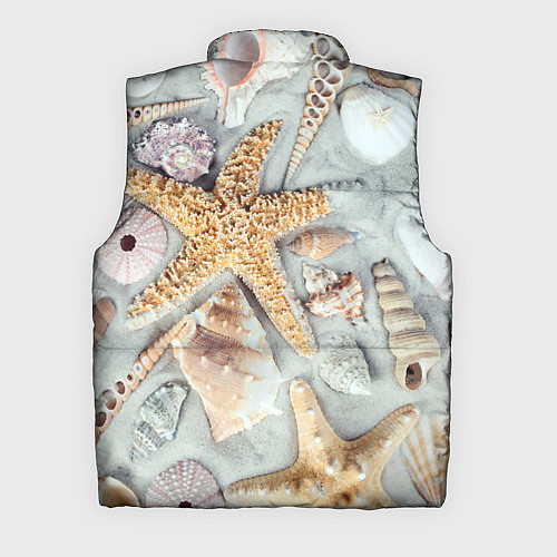 Мужской жилет Морские звёзды и ракушки на океанском песке / 3D-Светло-серый – фото 2