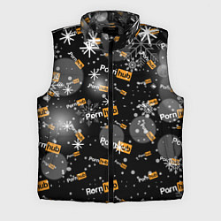 Мужской жилет Надписи Porn Hub - снежинки