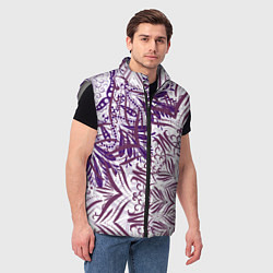 Мужской жилет Фиолетовые мандалы, цвет: 3D-светло-серый — фото 2