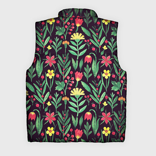 Мужской жилет Цветочный акварельный паттерн / 3D-Красный – фото 2