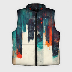 Мужской жилет Красочные полосы в стиле гранж, цвет: 3D-красный