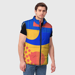 Мужской жилет Геометрические разноцветные фигуры, цвет: 3D-светло-серый — фото 2