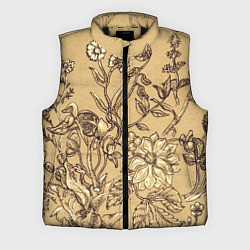 Мужской жилет Флора рисунок, цвет: 3D-черный