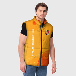 Мужской жилет Porsche Жёлтая абстракция, цвет: 3D-черный — фото 2