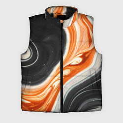 Мужской жилет Оранжевые разводы краски, цвет: 3D-черный