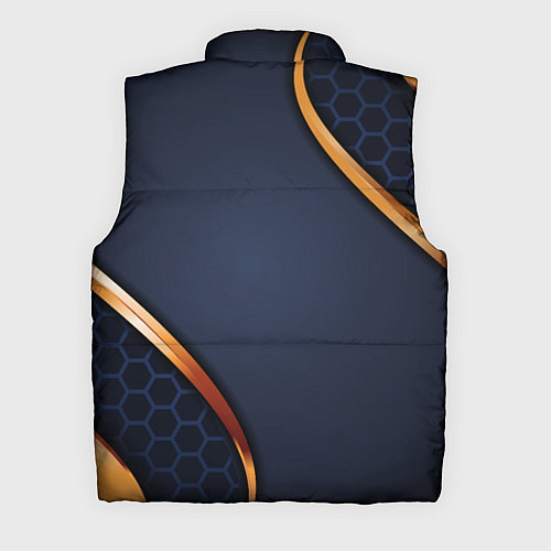 Мужской жилет Blue & gold герб России / 3D-Черный – фото 2