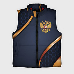 Мужской жилет Blue & gold герб России